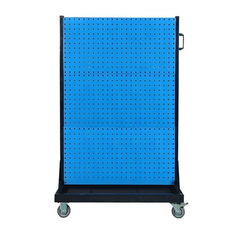 Thickened Hardware Tool Rack Workshop Maintenance Tool Rack Mobile Small Parts Storage Rack Mobile Double-sided 3-layer 960 * 610 * 1450mm Customized 3-layer Square Hole Hanging Board