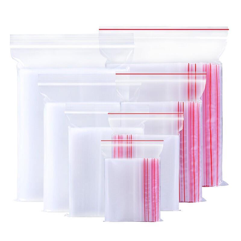 6 Pieces 7cm * 10cm 1000 Pieces Disposable PE 12 Thread Self Sealing Bag Thickened Transparent Sealed Bag Zipper Bag Sample Storage Bag