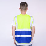 Yellow And Blue Stitching Reflective Vest Mesh (Including Simple Print On The Chest) 1 Piece