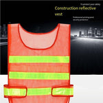 Reflective Vest Reflective Vest Fluorescent Orange Mesh Car Traffic Safety Warning Vest Sanitation Construction Duty Riding Safety Suit