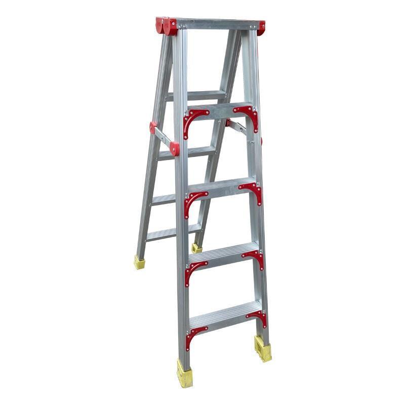 2.5m Aluminum Alloy Ladder Miter Ladder Folding Single Side Climbing Ladder Warehouse Folding Thickened Multifunctional Indoor Engineering Aluminum Ladder