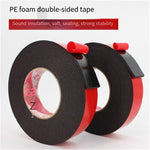 Black Foam PE Double Sided Tape Strong Double-sided Adhesive Sponge Double-sided 10mm Wide X5 Meter X3mm Thick 12 Pack