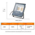 100W LED Floodlights Yellow Light IP65 Flood Light Outdoor Waterproof High Power Floodlight Courtyard Street Lamp 6500K