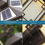 Solar Wall Lamp Outdoor Waterproof Courtyard LED Lamp Household Garden Villa Door Induction Wall Lamp Solar Remote Control Warm Light