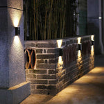 Solar Outdoor Lamp Garden Small Wall Lamp Landscape Decoration LED Lamp Courtyard Terrace Fence Atmosphere Up And Down Luminous Wall Lamp 4 Sets