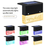 Solar Outdoor Lamp Courtyard Wall Street Lamp Induction Garden Villa Waterproof Decoration Steps Stairs Enclosure Color Lamp 4 Sets Square Warm Light