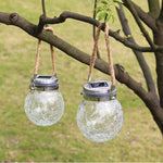 Solar Garden Lamp Outdoor Waterproof Decorative Hanging Lamp Color Lamp Household Villa Garden Landscape Glass Crack Chandelier Warm Light 2 Sets