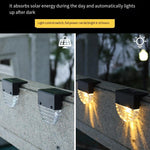 Solar Outdoor Courtyard Lamp Household Stair Step Street Lamp Garden Villa Decorative Color Lamp Waterproof Railing Balcony Wall Lamp 4 Set Warm Light