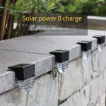 Solar Outdoor Courtyard Lamp Household Stair Step Street Lamp Garden Villa Decorative Color Lamp Waterproof Railing Balcony Wall Lamp 4 Set Warm Light