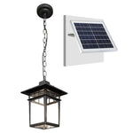 Solar Chandelier New Chinese Outdoor Waterproof Corridor Balcony Courtyard Lamp Outdoor Villa Aisle Induction Pavilion Lamp Solar Black Large Pavilion