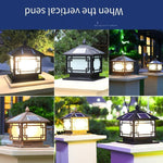 Solar Column Head Lamp Outdoor Waterproof Led Villa Gate Column Lamp European Retro Square Outdoor Enclosure Door Column Lamp New Antique Courtyard