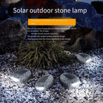 Solar Lamp Outdoor Courtyard Stone Garden Lawn Decoration Led Waterproof Floor Small Stone White Light