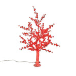 LED Luminous Tree Lamp Simulation Cherry Tree Lamp Outdoor Waterproof Park Landscape Courtyard Lawn Decorative Lamp 1.5m Red