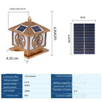 Solar Lamp Villa Column Head Lamp Outdoor Waterproof Courtyard Lamp European Solar Door Lamp Aluminum Light Sensing Garden Column Lamp 25cm Bronze