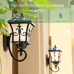 Solar Wall Lamp Outdoor Waterproof Induction Courtyard Lamp Corridor Villa Home Door Led Lamp Solar Arrow Small Wall Lamp LED Bulb Default Warm Light