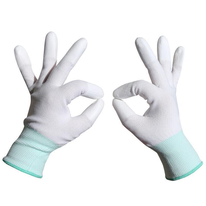 20 Pairs PU Coated Gloves Nylon Gloves For Labor Protection Breathable And Non-Skid Without Peculiar Smell