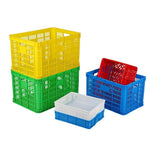 6 Pieces Plastic Basket Turnover Basket Rectangular Thickened Fruits Large Vegetables Wholesale Frame Logistics Turnover Box 450 * 305 * 240mm Blue